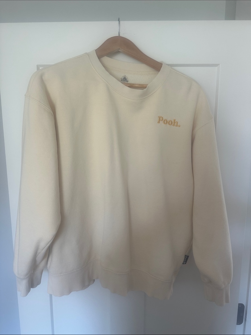 Disney Cream Crewneck Sweater with Pooh Embroidery